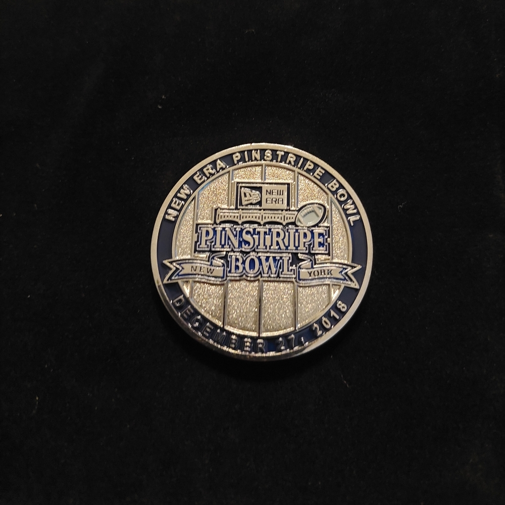 New era pinstrap bowl ceremonial coin